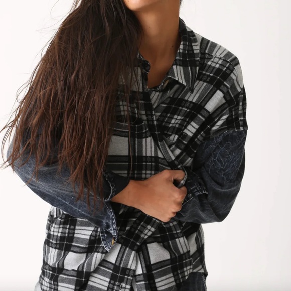 Electric & Rose Fletcher Jacket Plaid/Denim Blue Size XLarge - Picture 3 of 8